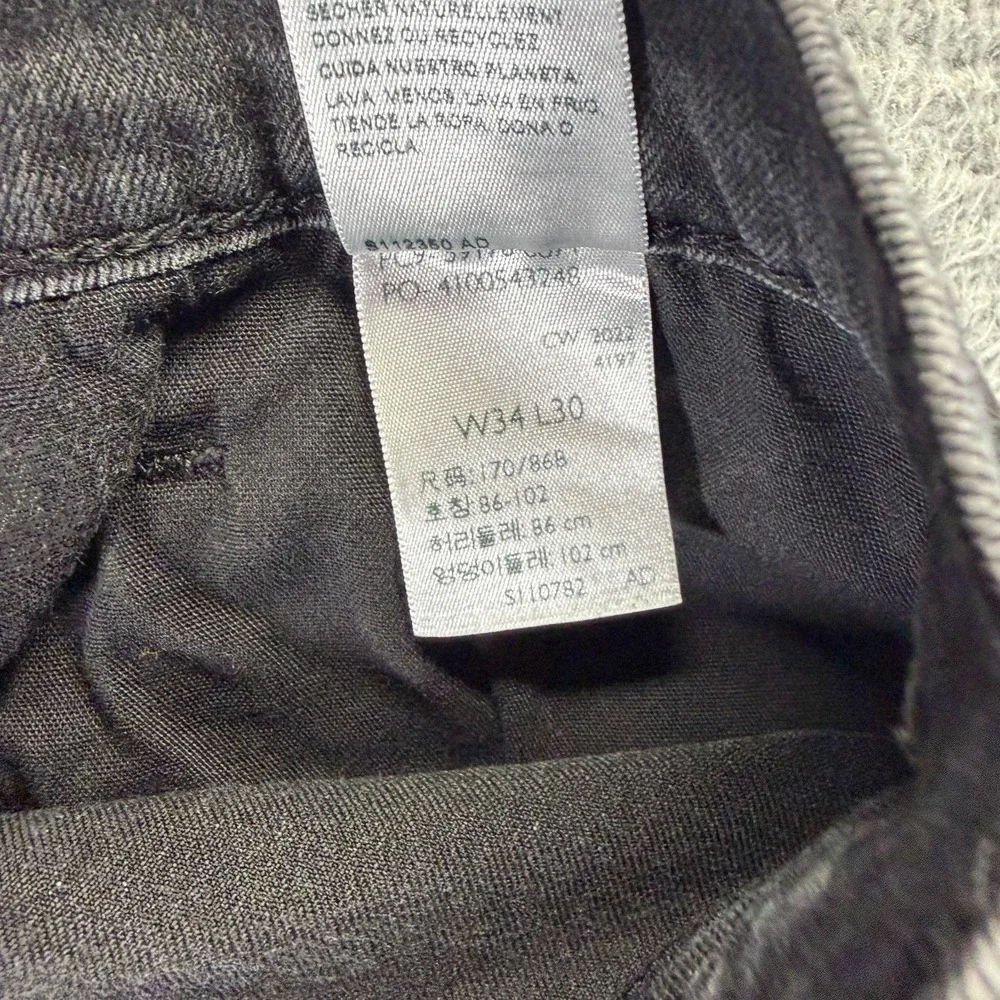 Signature By Levi's Jeans Men 34x30 Black Cotton Denim Straight Slim Fit Stretch